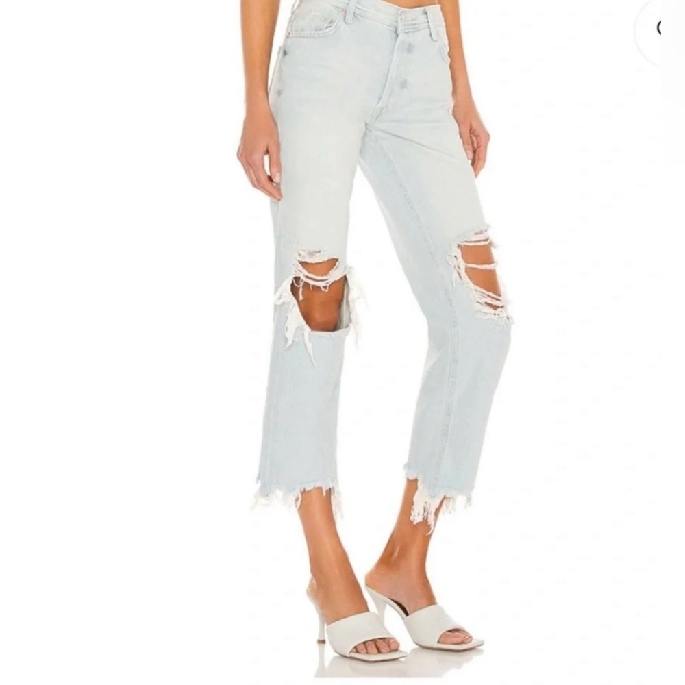We The Free Maggie Straight Jean Size 31 in Paradise Blue